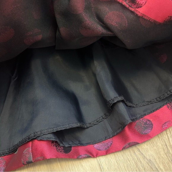 Theia Red Pleated Fit and Flare Cocktail Dress - Picture 9 of 10